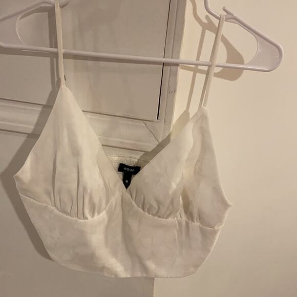NWOT Aqua white floral Crop top size large - Picture 6 of 12